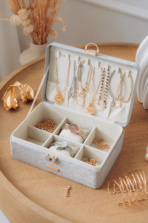 Szkatułka na biżuterię PTN SZK-08 Gray Silver