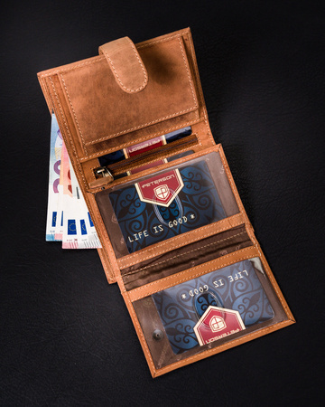 Leather wallet PTN 324Z 2-1-5 COGNAC