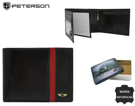 Men's leather wallet PTN N61-VTP BL-RED