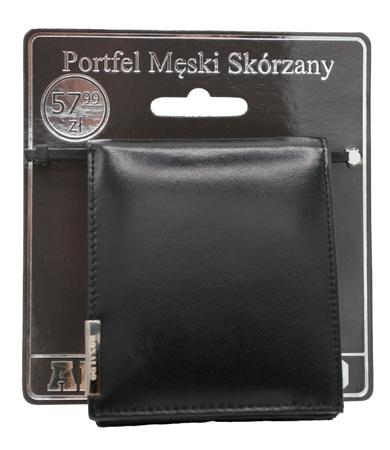 Men's leather wallet RM-01-BCF-BP Black