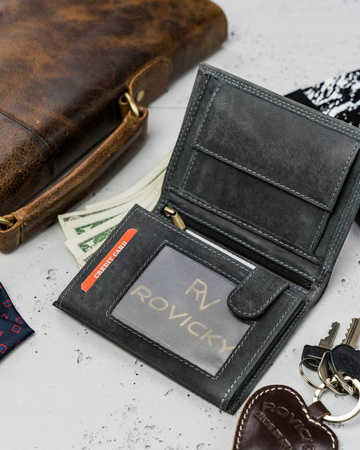 Portfel męski ze skóry naturalnej N4-P-CHM Black