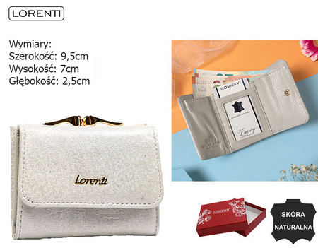 Portfel damski skórzany 55287-BRS Silver