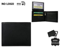 Portfel skórzany RFID NO LOGO N7-BVT-NL BLACK RFID