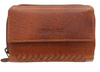 Large rustic women's wallet made of natural leather PTN WD3-VLCN Cognac