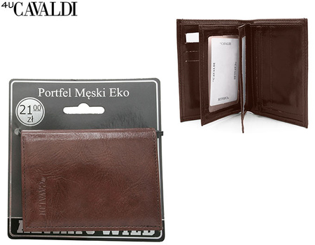 Portfel męski eko na blistrze F18-054-BL Brown