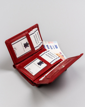 Women's leather wallet R-RD-33-GCL Red