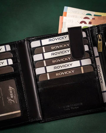 Portfel skórzany RFID ROVICKY 22316L-VT-RVT Black