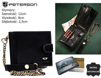 Portfel skórzany RFID PETERSON PTN 304Ł-2-1-1 BLACK