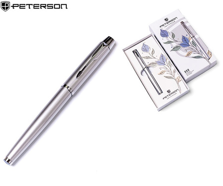 Długopis w pudełku Peterson PTN 222-GB Pearl-Silver