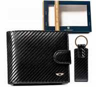 Wallet + Leather Keychain PTN PK5-N992L-6877 Black
