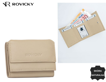 Portfel damski skórzany R-18-LFN Beige