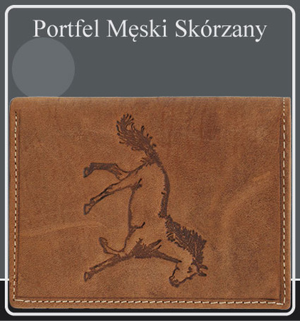 Portfel męski skórzany Blister N4-CHM-HORSE-BL Cognac