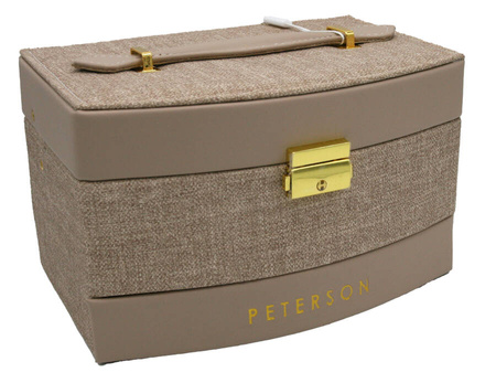 Beige Eco-Leather Jewelry Box Peterson PTN SZK-02