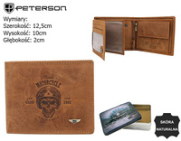 PETERSON PTN N992C-CHM-03 Cognac RFID leather wallet