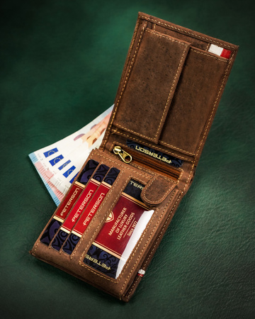 PETERSON PTN 304PW-04 2-1-4 RFID leather wallet