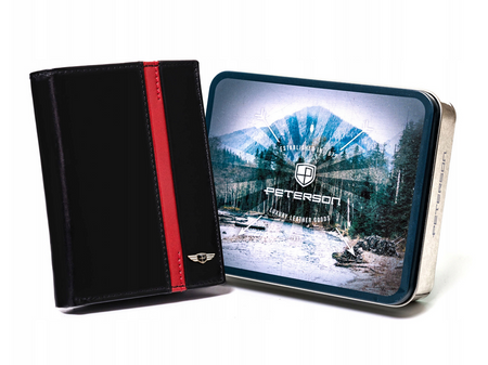 Men's leather wallet PTN N4-VTP BL-RED
