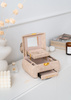 Beige Jewelry Box with Flower Decoration Peterson PTN SZK-01