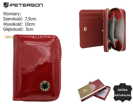 Women's wallet patent Saffiano leather PTN PH33-1-SAF Red