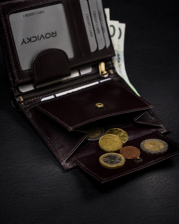 Portfel skórzany RFID ROVICKY 1502-03-BOR Brown+Black