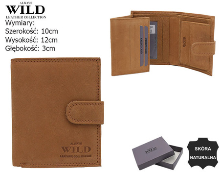 Portfel męski skórzany CZ-13L-HLF Cognac