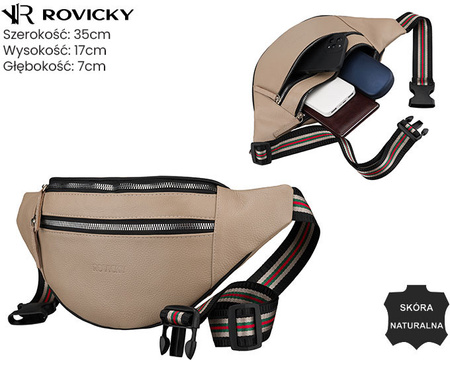 Saszetka skórzana R-3006-CLB Beige