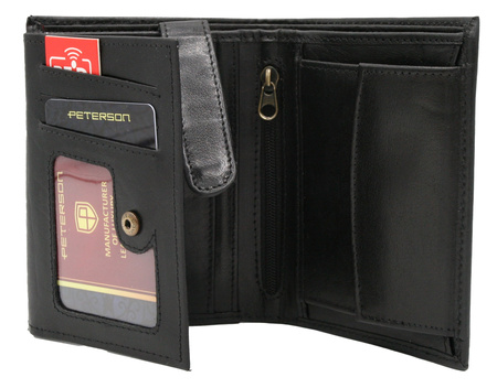 Portfel męski skórzany PTN 303.01 Black+Red