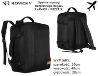 Plecak z poliestru ROVICKY RV-PL-ZERO Black