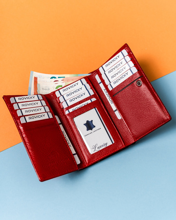 Portfel damski skórzany 55020-GBL Red