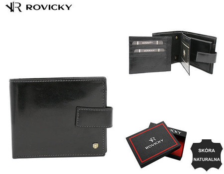 Portfel skórzany RFID ROVICKY 22321L-RVT Black
