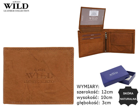 Portfel męski skórzany AW-N7-MAL Tan