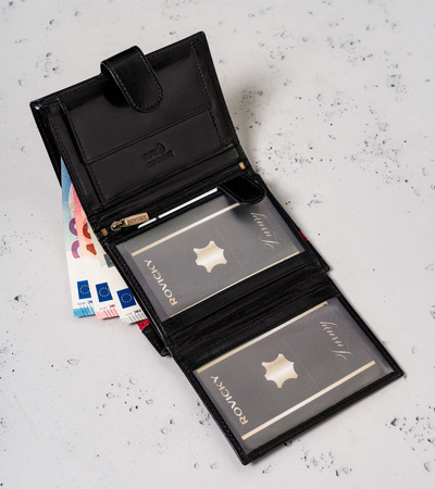 Men's Leather Wallet N4L-RVTP-2985 Black-Red