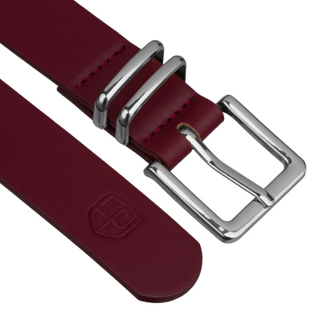 Pasek damski wąski PTN STU-18S1 Burgund