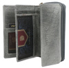 Large rustic women's wallet made of natural leather PTN WD3-VLCN Black Gray