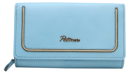 Portfel skórzany PTN KA-25 Sky blue+grey