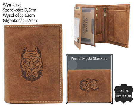 Portfel męski skórzany Blister N4-CHM-DOG-2-BL Cognac