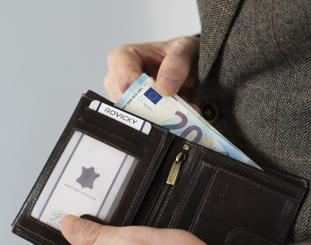 Men's leather wallet N62L-RVT-3227 D.Brown