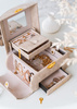 Beige Jewelry Box with Flower Decoration Peterson PTN SZK-01
