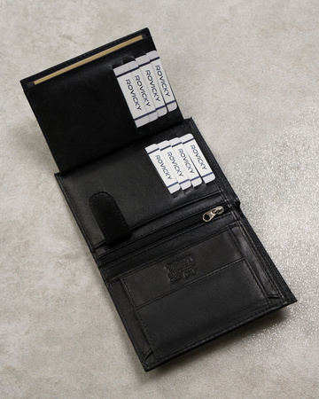 Men's leather wallet N4-P-SCR Black