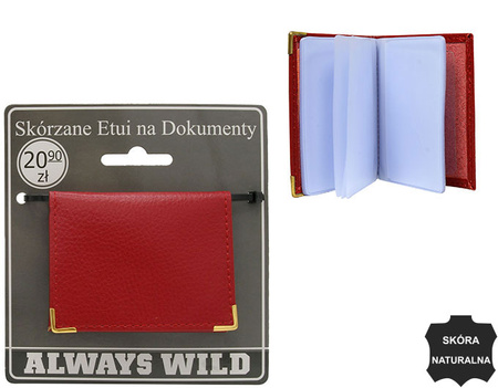 Skórzane etui na dokumetny 302-BL Red