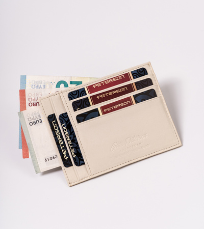 Skórzane etui na dokumenty PTN CAW22722 Beige