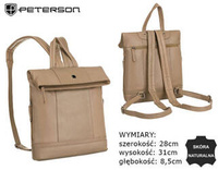 Leather bagpack PETERSON PTN PLE-369-SNC