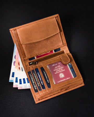 Leather Wallet PTN 333 2-1-5 Cognac