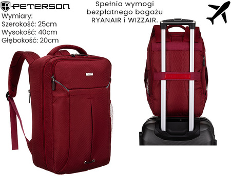 Plecak podróżny PTN BOCIAN Burgund