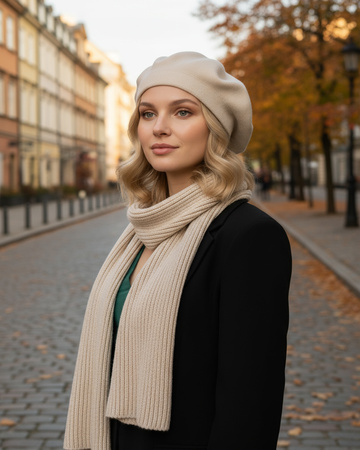 Beret damski BER-A10 Beige