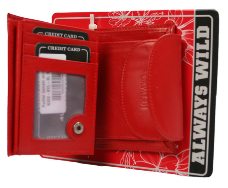 Portfel damski skórzany N202-SCL-BL Red
