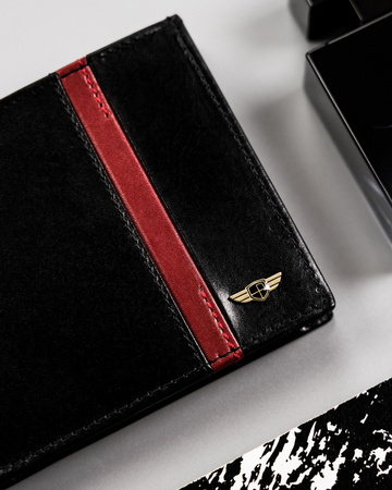 Men's leather wallet PTN N01-VTP BL-RED