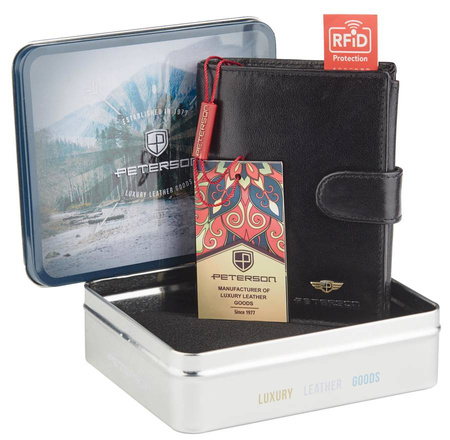 Portfel skórzany RFID PETERSON PTN 317Z 2-1-1 BLACK