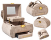 Beige Jewelry Box with Flower Decoration Peterson PTN SZK-01