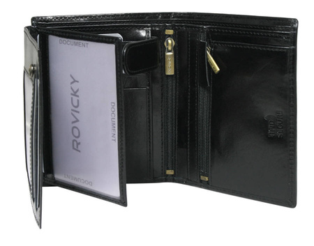 Men's Leather Wallet N575-RVTP-3074 Black-Red