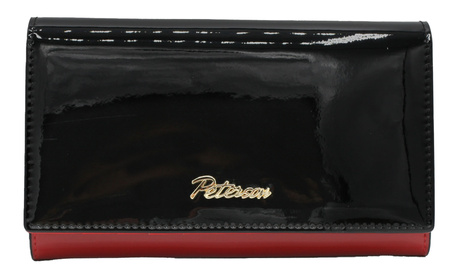 Portfel damski skórzany PTN 1N-466 Black+Red
